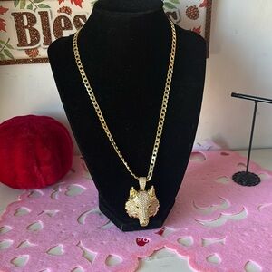 Cadena 14 k gold plated de lobo